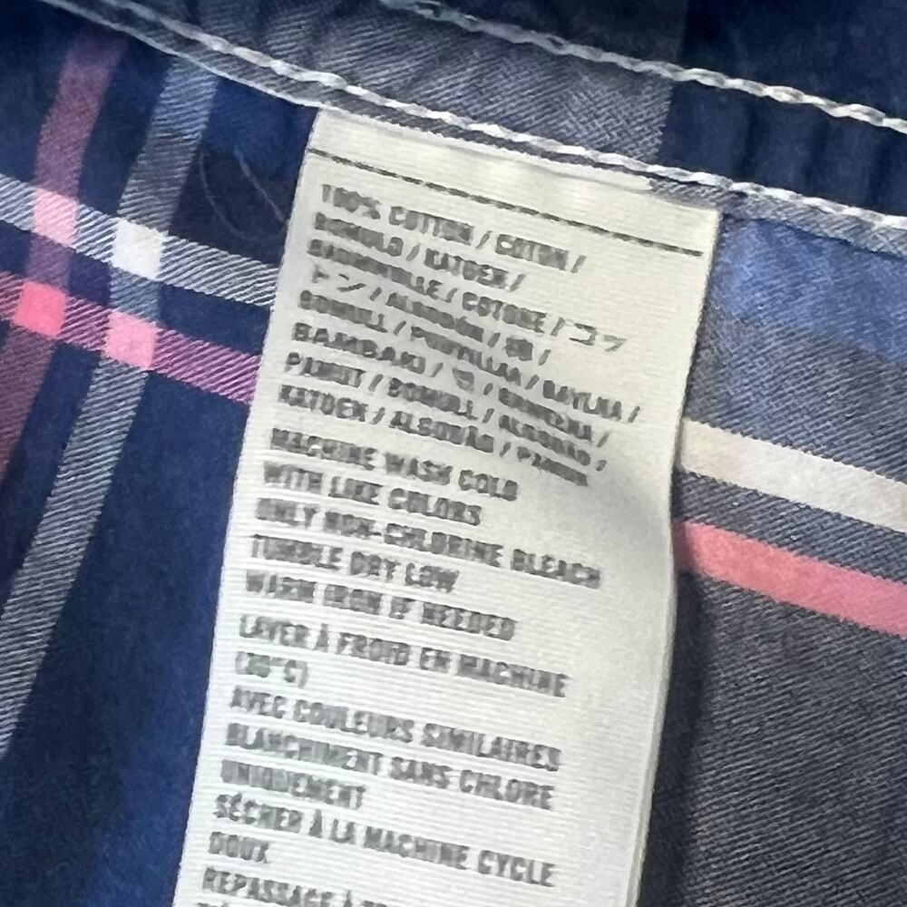 Y2K Hollister Surfer Cut Blue Pink Plaid Button Down Shirt | Men’s M - Picture 4 of 6